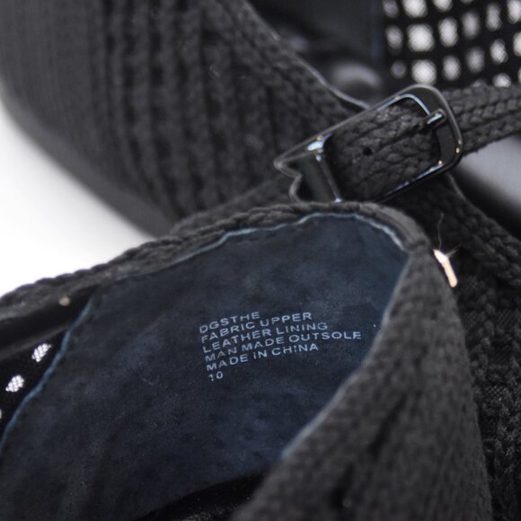 Birdies Black Mary Jane Flats -Hummingbird- Braided Mesh Shoes Size 10M - Picture 11 of 13